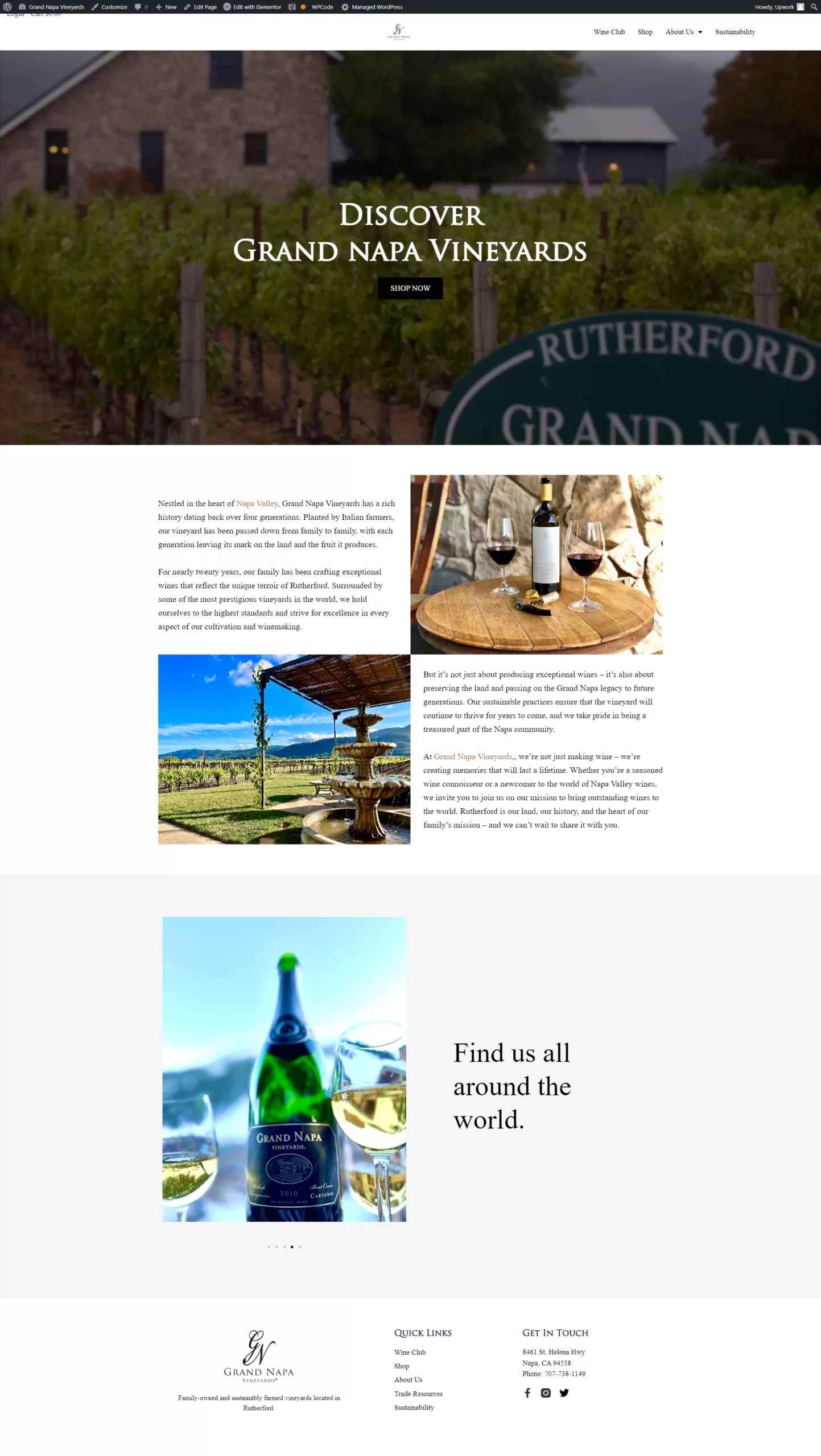 Wine Shop WordPress Website